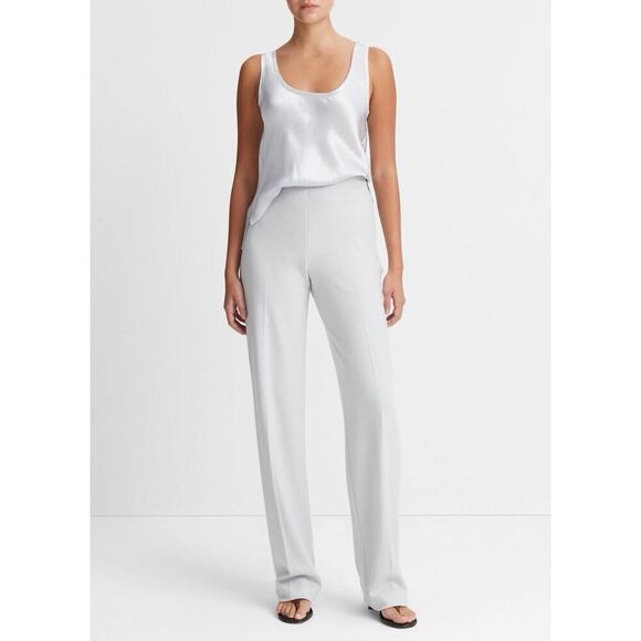 NWT Vince High-Rise Wide-Leg Pants Gray Wool Blend Size 8 Office Lounge